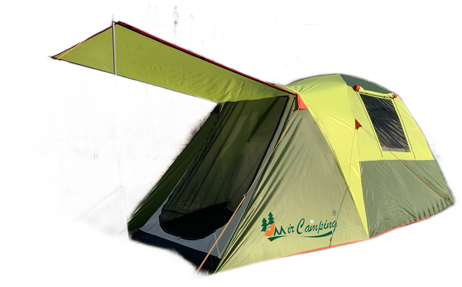 Палатка шатер 4х местная двухслойная с тамбуром 1-860-4