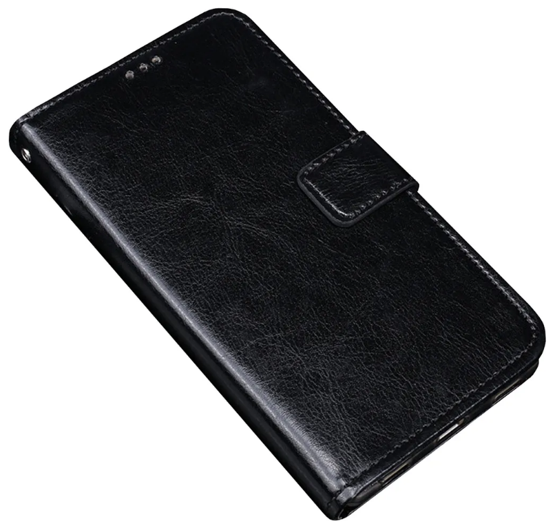 Чехол-книжка MyPads для Samsung Galaxy S21+ plus (SM-G996) из качественной импортной кожи с подставкой застёжкой и визитницей черный