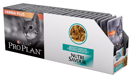 Pro Plan ® Nutri Savour влажный корм для взрослых кошек с чувствительной кожей, нежные кусочки с треской, в соусе, 85 г - фото №18