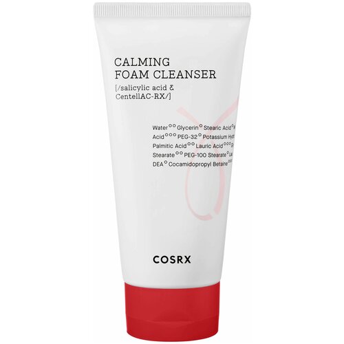 cosrx ac collection calming foam cleanser 2 0 COSRX пенка для умывания успокаивающая AC Collection Calming Foam Cleanser, 150 мл, 190 г