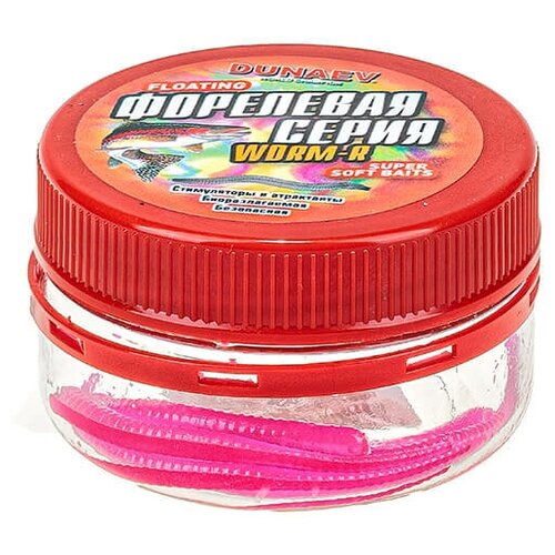 Приманка DT-WORM-R 60мм-7шт плавающий цвет розовый форелевая серия 405₽