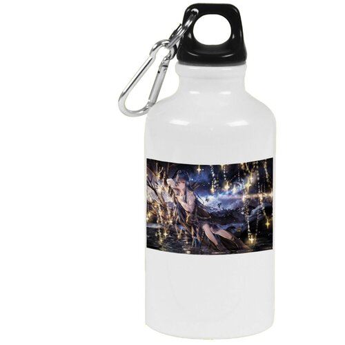 Бутылка с карабином CoolPodarok Аниме девушка дерево гирлянды