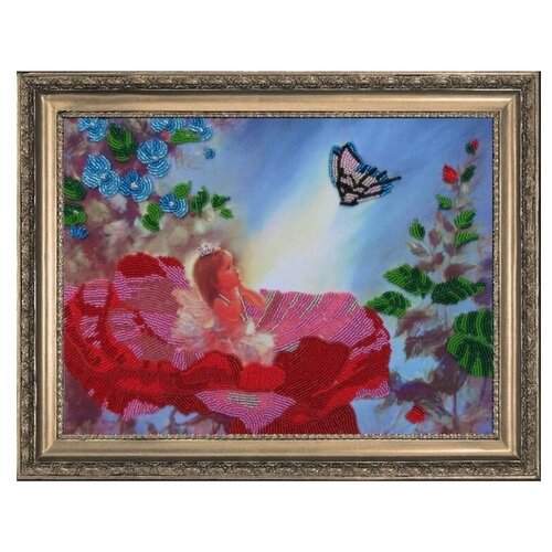 Набор для вышивания бисером Маленькая фея, 24x33 см, Butterfly