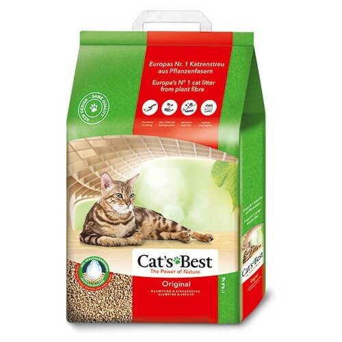 Наполнители CATS BEST Наполнитель Cat's Best Original древесный комкующийся - 20 л - 8,6 кг