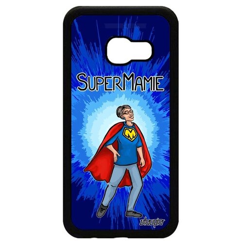 фото Красивый чехол для телефона // samsung galaxy a3 2017 // "супербабуля" супергерой комичный, utaupia, синий