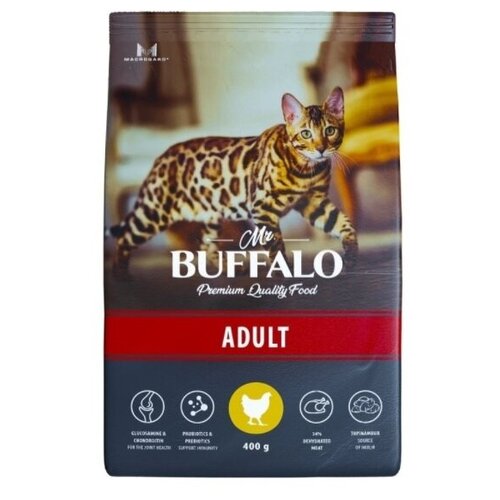 Баффало Mr.Buffalo Adult 0,4кг х 2шт с курицей сухой корм для кошек