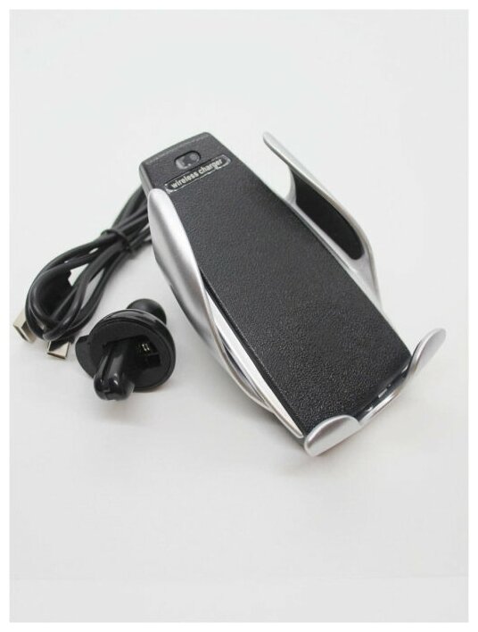 Автомобильный держатель для телефона с беспроводной зарядкой Smart Sensor S5 Wireless Charge Silver