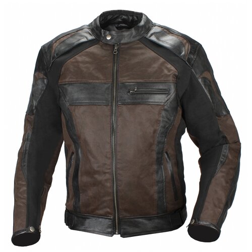 фото Кожаная с текстильными вставками куртка agvsport compass коричневый/черный s (размер производителя)