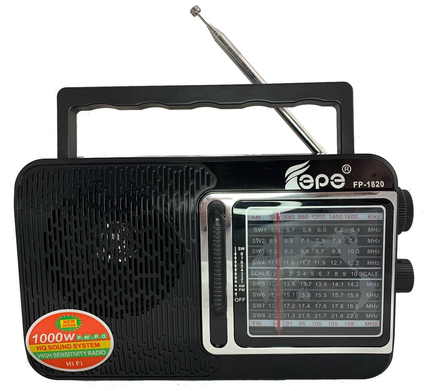 Fepe /FP-1820 Радиоприемник AM-FM-SW питание от сети 220В - Радио c MP3 плеером USB