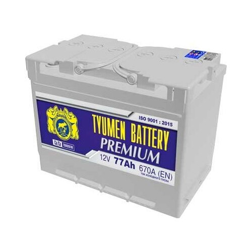 фото Аккумулятор 6 ст* 77 670а обр/п (-; плюс ) (ca/ca) premium (renault logan, lada largus) 278х175х190 tyumen battery