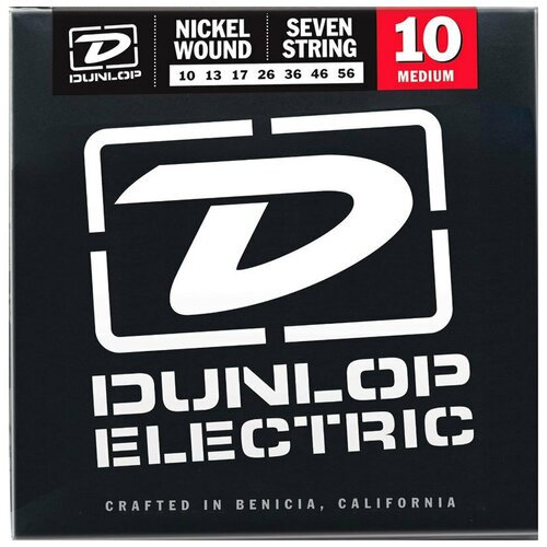 фото Dunlop electric nickel wound medium light 7-string den1056 (10-56) струны для электрогитары, 7 струн