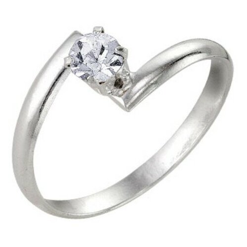 фото Кольцо "крошка", посеребрение, цвет белый, 19 размер красная пресня