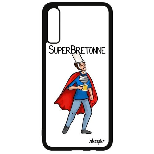 фото Противоударный чехол на телефон // samsung galaxy a70 // "супербретонка" рисунок веселый, utaupia, белый