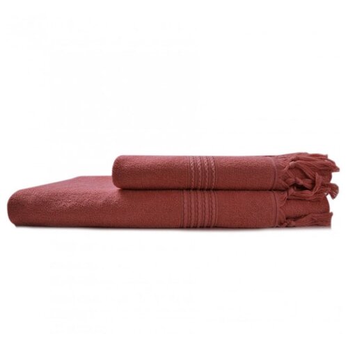 фото Hamam полотенце meyzer tassels цвет: светло-бордовый (100х150 см) br40062