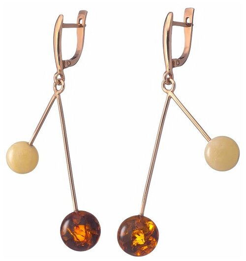 Серьги Amberprofi, серебро, 925 проба, янтарь