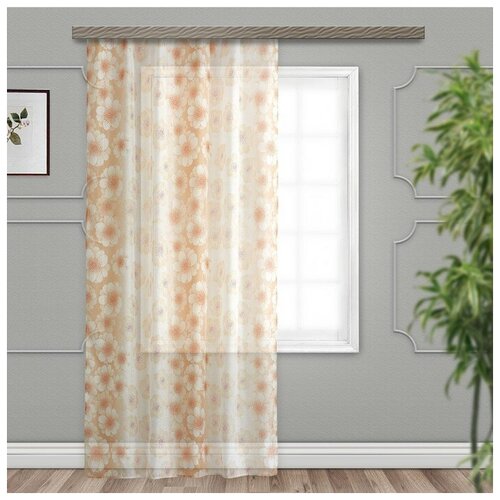 фото Штора «кристалл», размер 150х260 см, цвет жёлтый, органза witerra