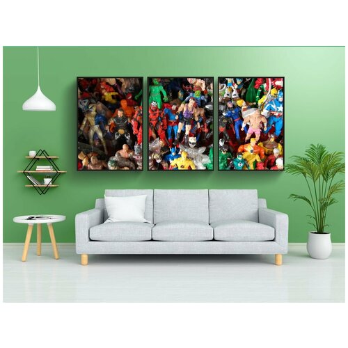 фото Набор модулных постеров для интерьера "подержанные игрушки, пластик, блошиный рынок" 60x90 см. в тубусе, без рамки lotsprints