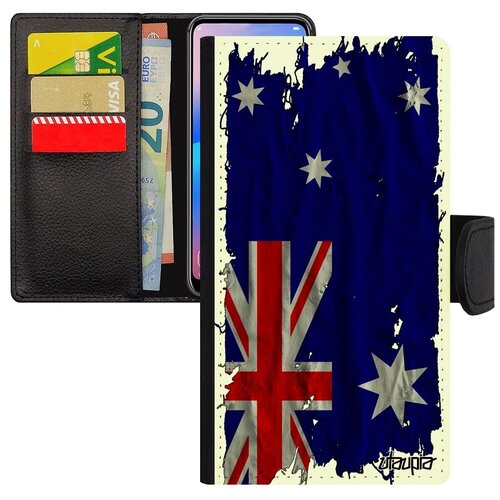 фото Защитный чехол- книжка для мобильного // galaxy a5 2017 // "флаг австралии на ткани" страна патриот, utaupia, белый