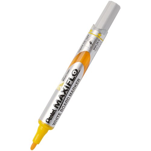 Pentel Маркер Maxiflo 1 мм, 1 шт. (MWL5S), желтый, 1 шт. маркер перманентный с жидкими чернилами pentel maxiflo 1 8 4 5 мм скошенный наконечник черный