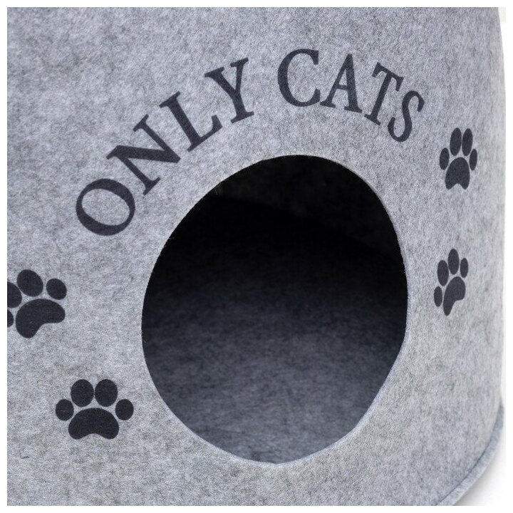 Домик для животных Ушастик Only Cats, размер: 46х46х43см, войлок - фотография № 8