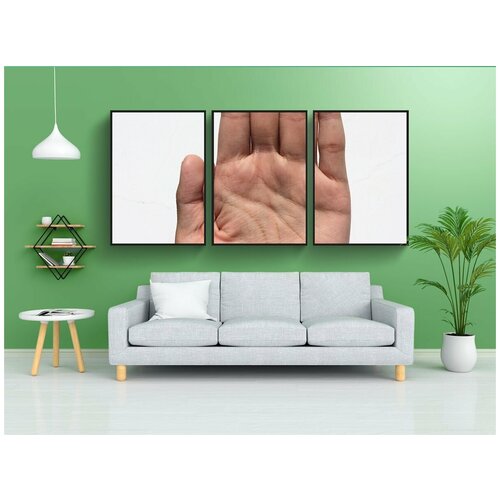 фото Набор модулных постеров для интерьера "ладонь, рука, палец" 60x90 см. в тубусе, без рамки lotsprints