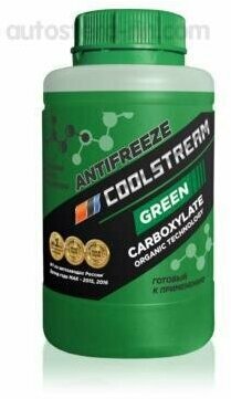 COOLSTREAM CS010901GR Антифриз CoolStream GREEN G11 готовый -40 зеленый 0,9 кг CS-010901-GR