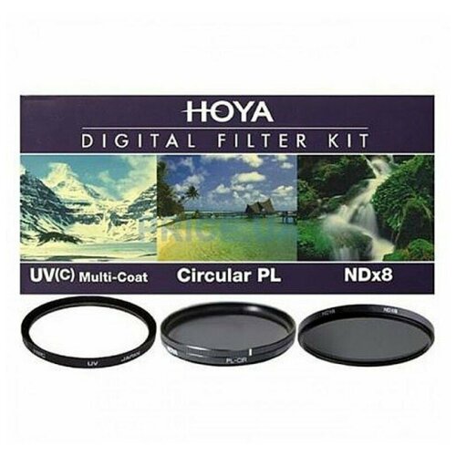 Набор из 3 фильтров Hoya (UV(C) HMC Multi, PL-CIR, NDX8) 49mm фильтр поляризационный hoya pl cir hd 67mm