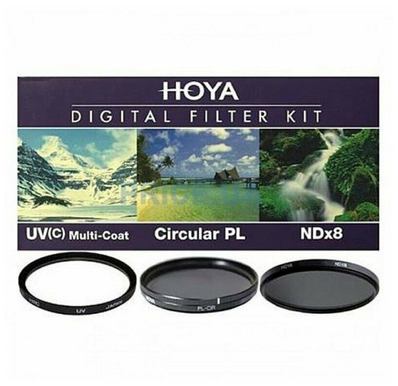 Набор из 3 фильтров Hoya (UV(C) HMC Multi, PL-CIR, NDX8) 49mm