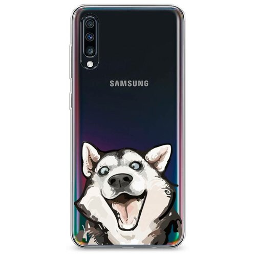 фото Силиконовый чехол "радостный хаски" на samsung galaxy a70 / самсунг галакси а70 case place