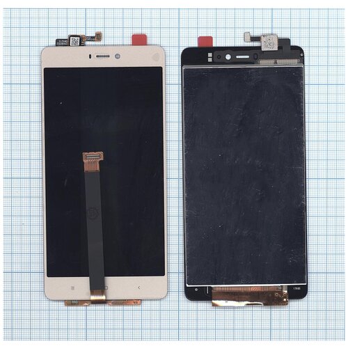 Дисплей (экран) в сборе с тачскрином для Xiaomi Mi 4S золотой