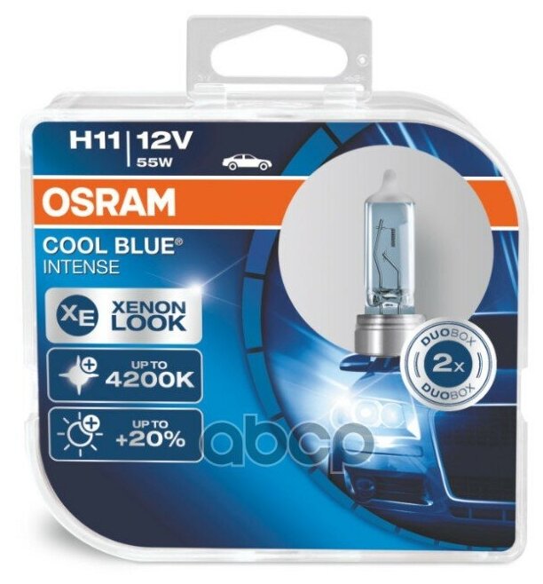 64211cbi-Hcb_к-Кт Ламп Cool Blue Intense! 2шт. (H11) 12v 55w Pgj19-2 Цвет. Темп. 4200к Osram арт. 64211CBIHCB