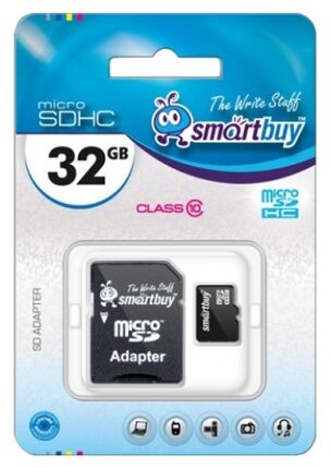 Карта памяти Smartbuy microSDHC Class 10 (10/10MB/s) 32GB + ADP