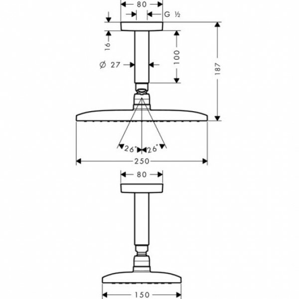 Душ верхний Hansgrohe - фото №8