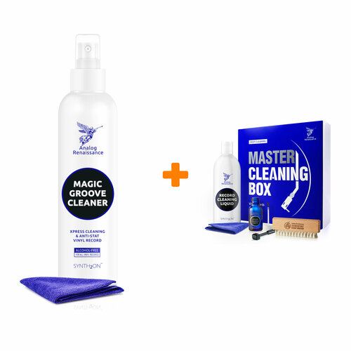 Набор по уходу за винилом Master Cleaning Box + Спрей для очистки LP с микрофиброй 250мл Набор товар аксессуар для ухода за виниловыми пластинками analog renaissance жидкость антистатическая ar 11050 0 5 л