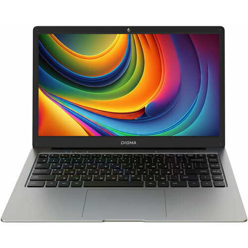 Ноутбук Digma EVE C4800, 14", IPS, Intel Celeron N4020, DDR4 8ГБ, SSD 256ГБ, Intel UHD Graphics 600, темно-серый (dn14cn-8cxw01) темный, серый