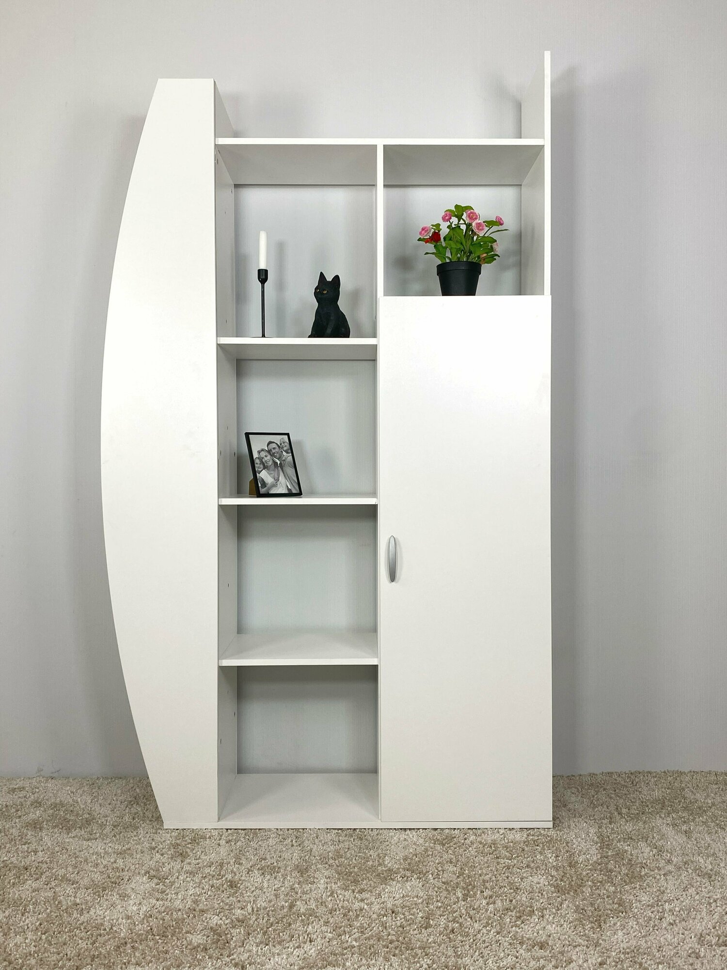 фото Перегородка для зонирования, стеллаж для зонирования, стеллаж-перегородка "Пилигрим", с ящиками, 12 полок, анкор светлый