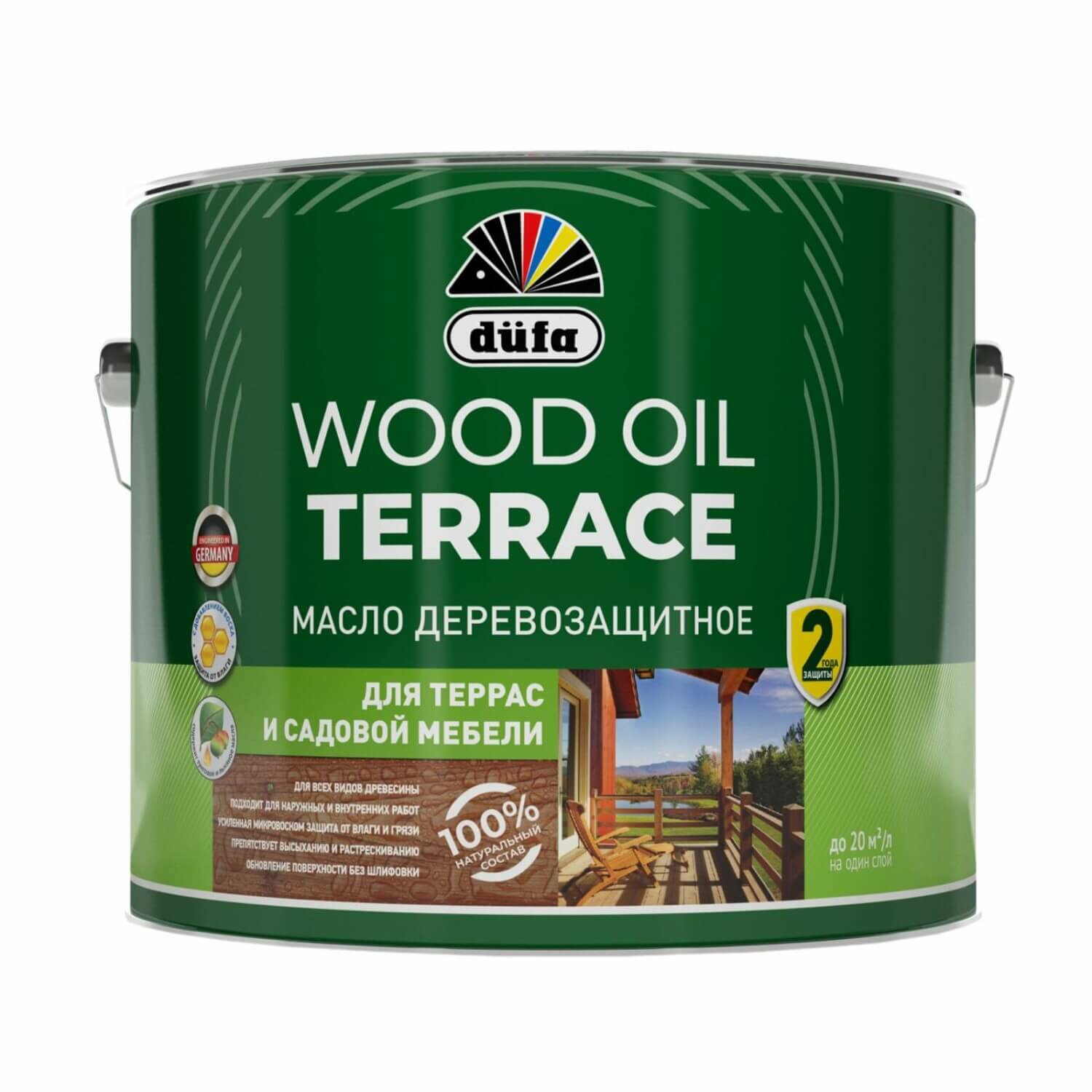 Масло деревозащитное для террас и садовой мебели Dufa Wood Oil Terrace (9л) дуб