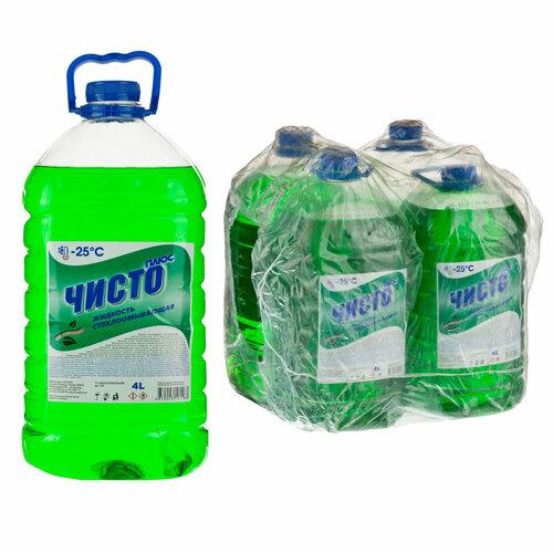 Жидкость незамерзающая Чисто Плюс -25 С 4л ПЭТ 4 штуки/упаковка