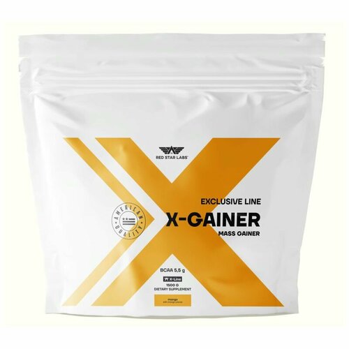 Гейнер для набора массы, 1,5 кг, Red Star Labs X-Gainer, вкус манго