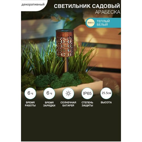 Светильник грунтовый c солнечной панелью арабеска 620₽