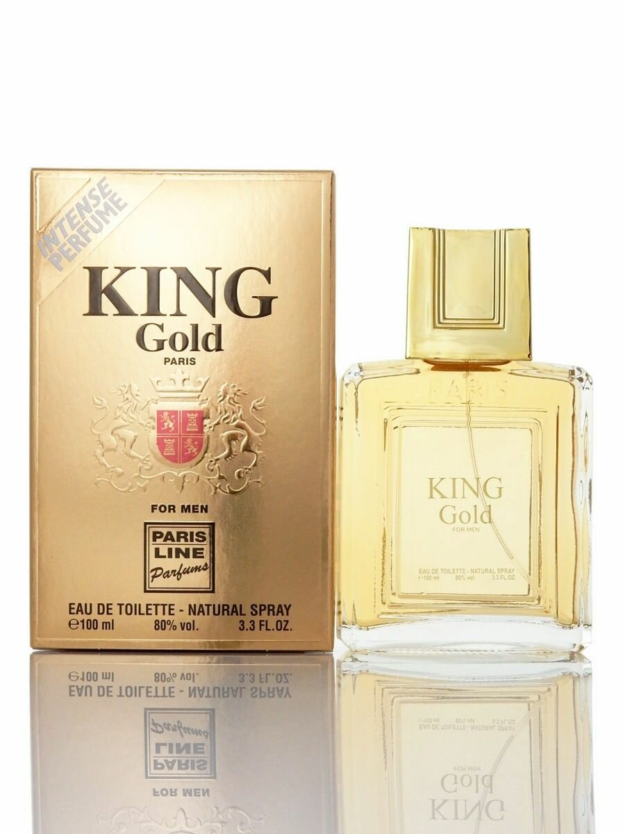 Paris Line Parfums King Gold Intense Perfume / Париж Лайн Парфюм Кинг Голд Туалетная вода мужская 100 мл