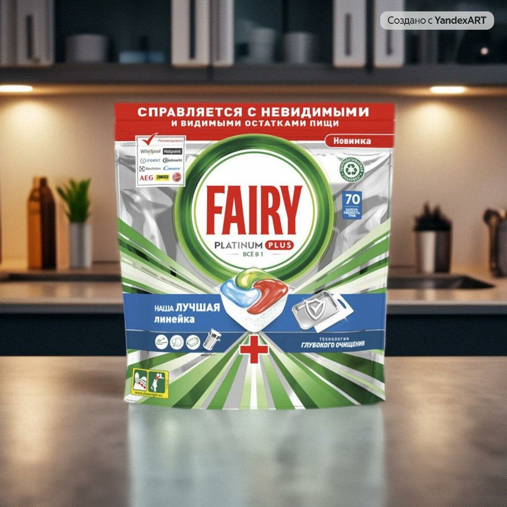 Капсулы для посудомоечных машин Fairy Platinum Plus All in One 70шт - фото №19