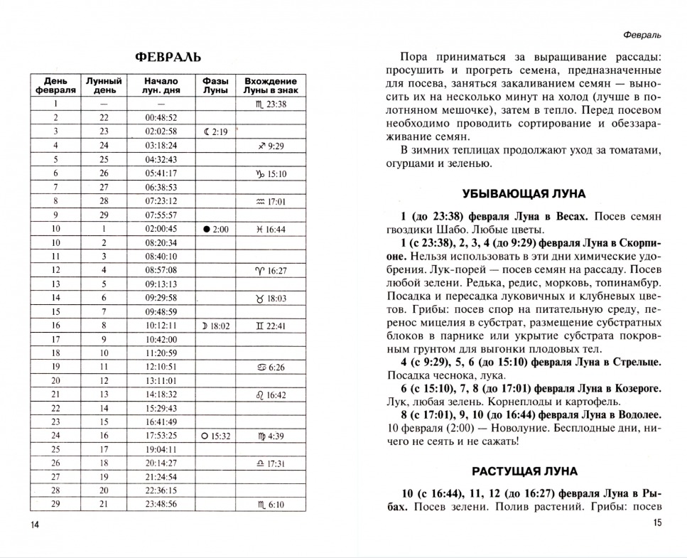 Лунный посевной календарь на 2024 год - фото №2