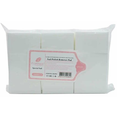 Farres cosmetics Салфетки безворсовые для снятия гель-лака белые 1000 шт 426₽