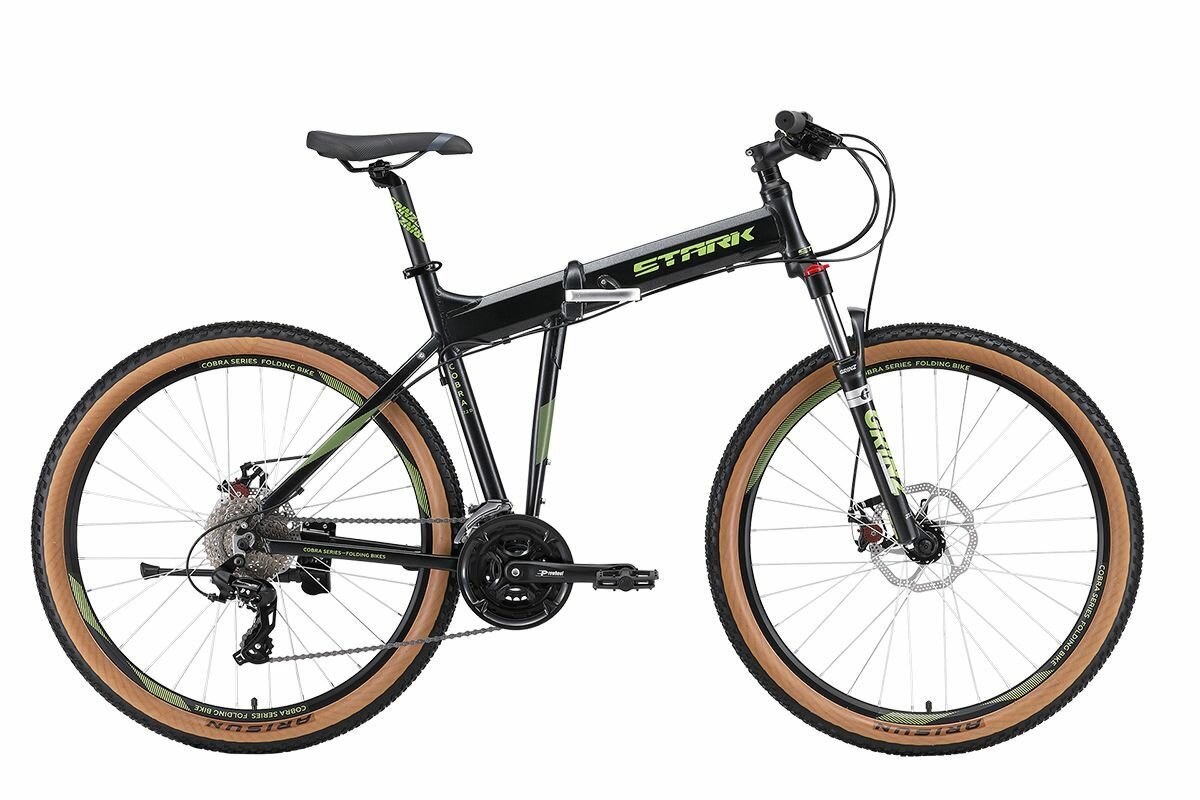 фото Велосипед Stark'24 Cobra 27.2 D черный металлик/желтый 18" 18" черный металлик/желтый