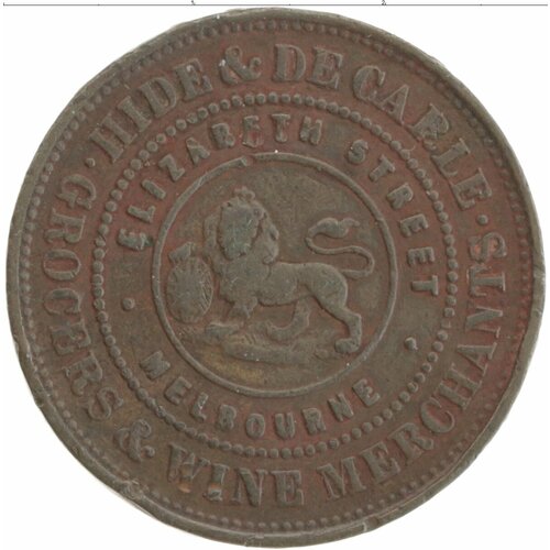 Клуб Нумизмат Монета 1/2 пенни Австралии 1857 года Медь Токен