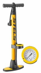 Насос для велосипеда напольный ручной STELS THP-2001A пластиковый с манометром желтый