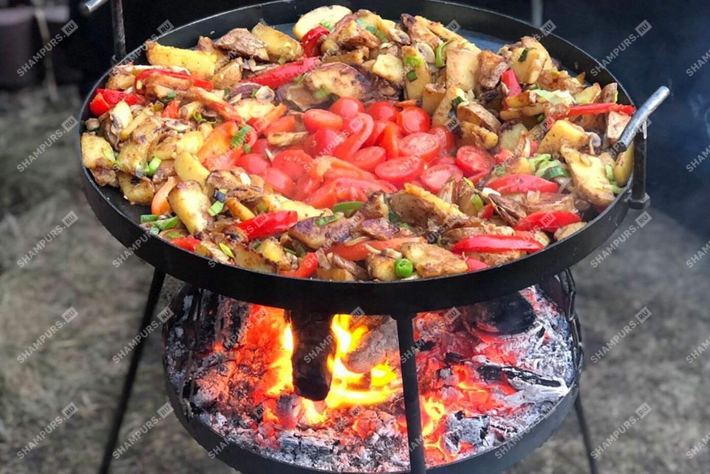 Садж с таганком для разведения огня из диска бороны 42 см — фото 1