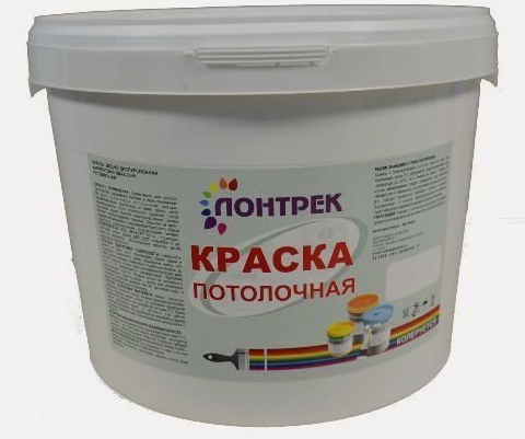 Изображение товара Краска для Потолков Лонтрек ВДАК 20-01 40кг Белая, Матовая / Lontrek.