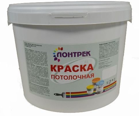 Краска для Потолков Лонтрек ВДАК 20-01 40кг Белая, Матовая / Lontrek.